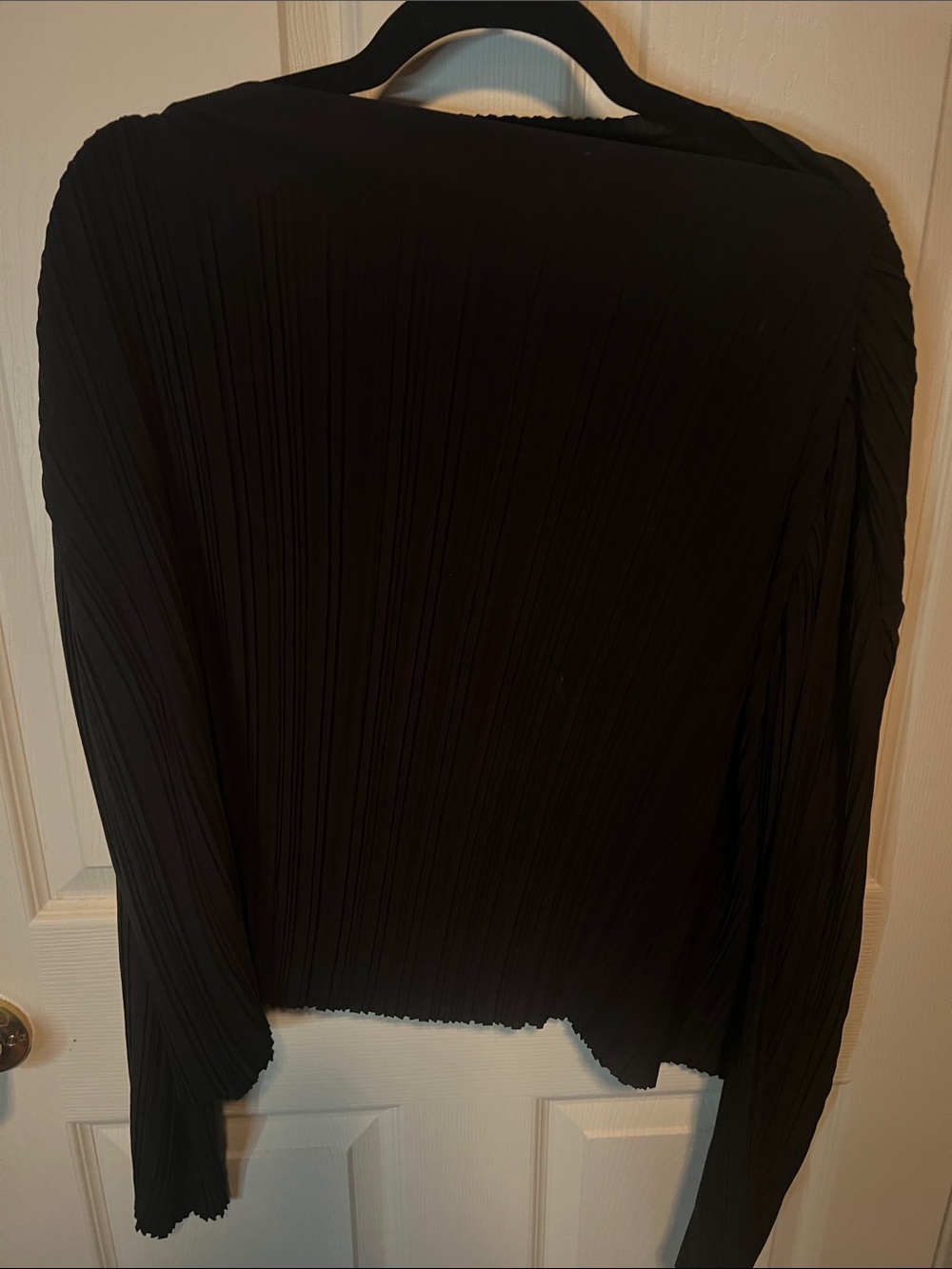 & Other Stories Black Pleated Long-Sleeve Top
